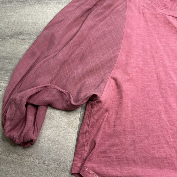 Anthropologie Akemi Kin Decker Balloon Sleeve Top Small Pink - Picture 3 of 5